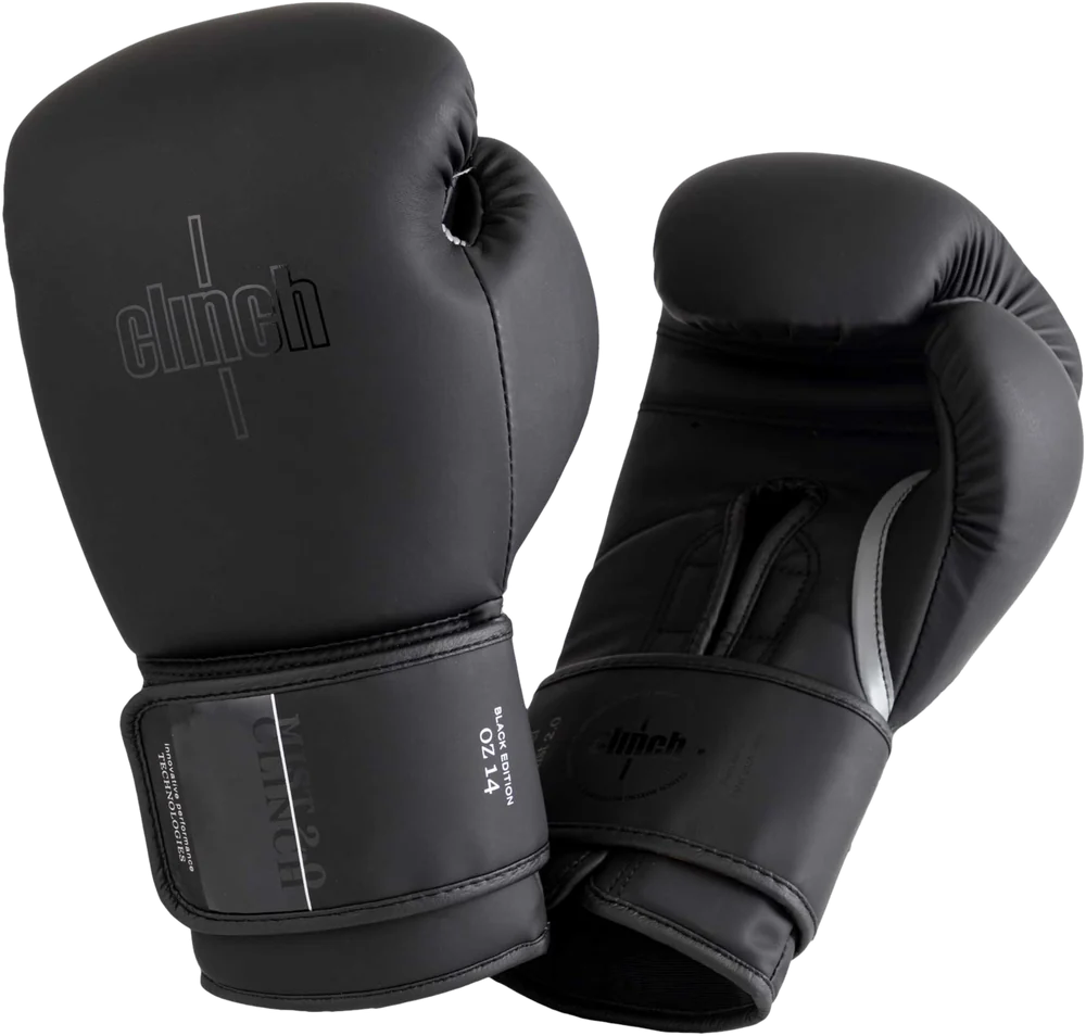 Clinch Mist 2.0 matte black boxing gloves